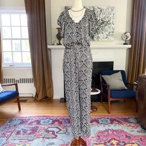 NWT Anthropologie Black and White Zadie one piece   Jumpsuit Sz 6